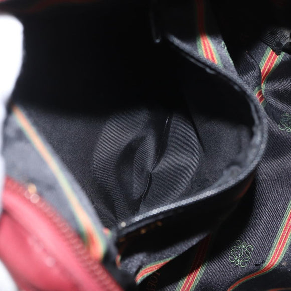 LOEWE Shoulder Bag Leather Red Auth bs32881