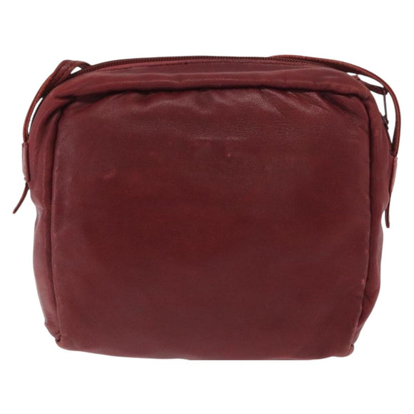 LOEWE Shoulder Bag Leather Red Auth bs32881