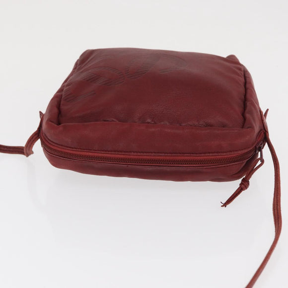 LOEWE Shoulder Bag Leather Red Auth bs32881