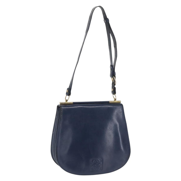 LOEWE Shoulder Bag Leather Blue Auth bs32882