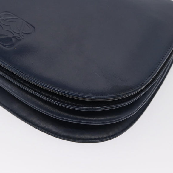 LOEWE Shoulder Bag Leather Blue Auth bs32882