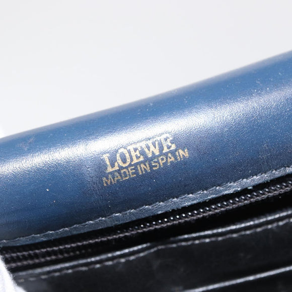LOEWE Shoulder Bag Leather Blue Auth bs32882
