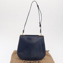 LOEWE Shoulder Bag Leather Blue Auth bs32882-12