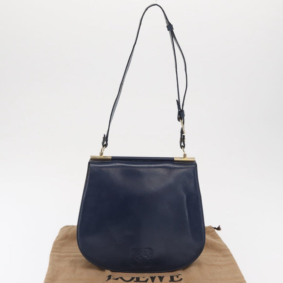 LOEWE Shoulder Bag Leather Blue Auth bs32882
