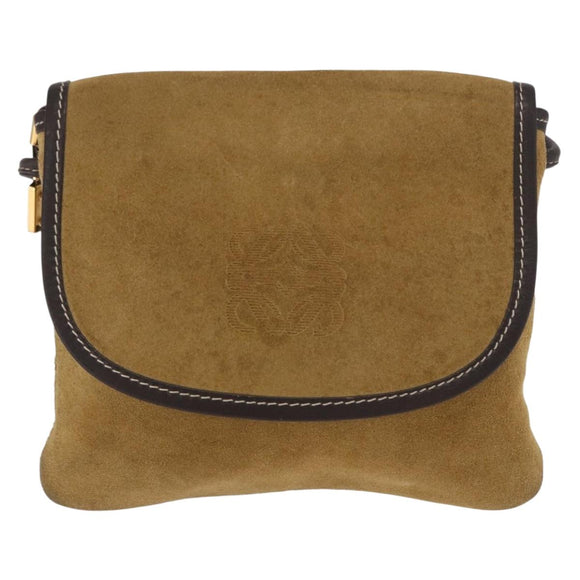 LOEWE Shoulder Bag Suede Brown Auth bs32883