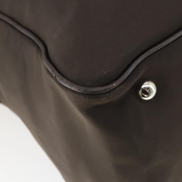 Salvatore Ferragamo Boston Bag Canvas Brown Silver Auth bs32884