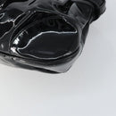 Salvatore Ferragamo Ganchei Hand Bag Patent leather Black Silver Auth bs32886-12