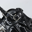 Salvatore Ferragamo Ganchei Hand Bag Patent leather Black Silver Auth bs32886-14