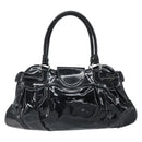 Salvatore Ferragamo Ganchei Hand Bag Patent leather Black Silver Auth bs32886-3