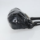 Salvatore Ferragamo Ganchei Hand Bag Patent leather Black Silver Auth bs32886-4