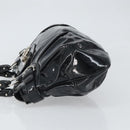 Salvatore Ferragamo Ganchei Hand Bag Patent leather Black Silver Auth bs32886-5