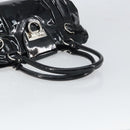 Salvatore Ferragamo Ganchei Hand Bag Patent leather Black Silver Auth bs32886-7