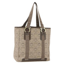 Salvatore Ferragamo Tote Bag Canvas Beige Gold Auth bs32887-1