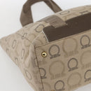 Salvatore Ferragamo Tote Bag Canvas Beige Gold Auth bs32887-11