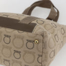 Salvatore Ferragamo Tote Bag Canvas Beige Gold Auth bs32887-12