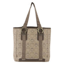 Salvatore Ferragamo Tote Bag Canvas Beige Gold Auth bs32887-2