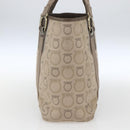Salvatore Ferragamo Tote Bag Canvas Beige Gold Auth bs32887-4