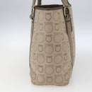 Salvatore Ferragamo Tote Bag Canvas Beige Gold Auth bs32887-5