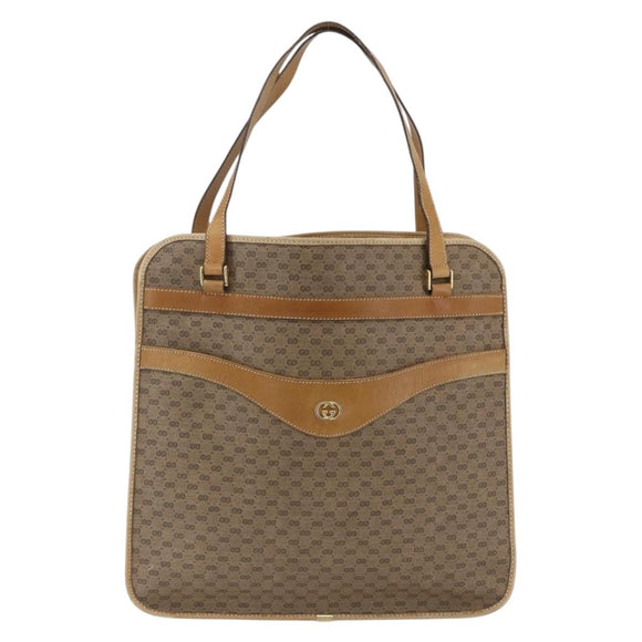 GUCCI Micro GG Supreme Tote Bag PVC Leather Beige Gold 002 14 4428 Auth bs32888
