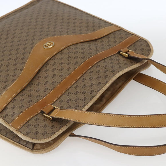 GUCCI Micro GG Supreme Tote Bag PVC Leather Beige Gold 002 14 4428 Auth bs32888