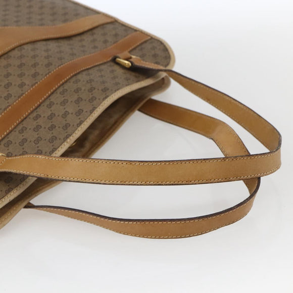GUCCI Micro GG Supreme Tote Bag PVC Leather Beige Gold 002 14 4428 Auth bs32888
