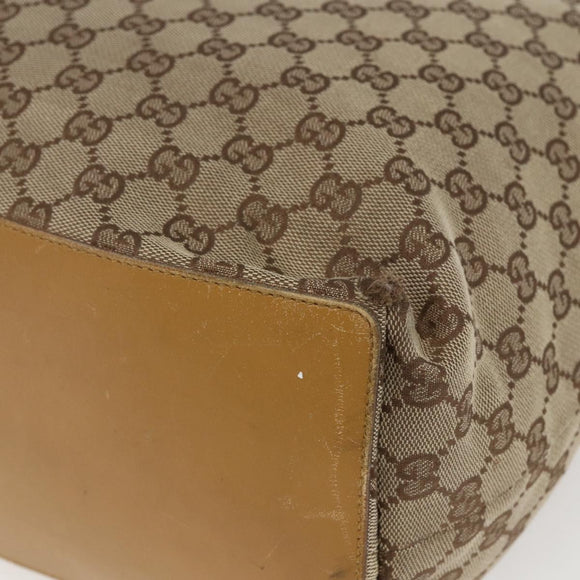 GUCCI GG Canvas Tote Bag Beige Gold 002 1097 Auth bs32889