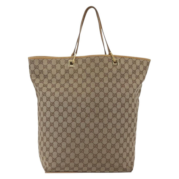 GUCCI GG Canvas Tote Bag Beige Gold 002 1097 Auth bs32889