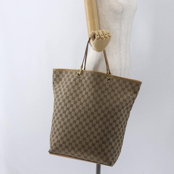 GUCCI GG Canvas Tote Bag Beige Gold 002 1097 Auth bs32889