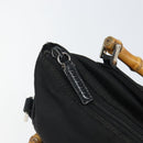 GUCCI Bamboo Hand Bag Canvas Black Silver 002 2122 0508 Auth bs32890-14