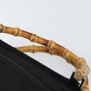 GUCCI Bamboo Hand Bag Canvas Black Silver 002 2122 0508 Auth bs32890-8