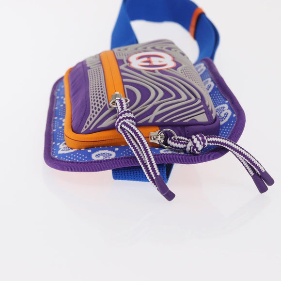 GUCCI Waist bag Nylon Purple Silver 752102 Auth bs32891V