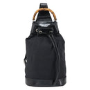 GUCCI Bamboo Body Bag Canvas Leather Black Silver 003 2113 0036 Auth bs32893-2