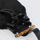 GUCCI Bamboo Body Bag Canvas Leather Black Silver 003 2113 0036 Auth bs32893-6