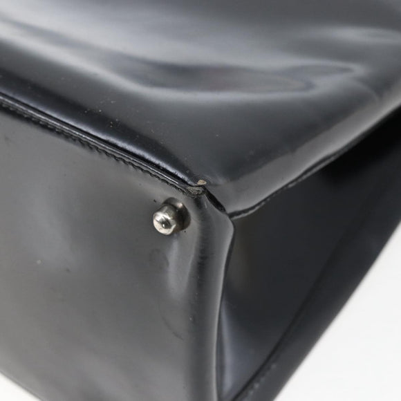 GUCCI Hand Bag Patent leather 2way Black Silver 000 1118 0503 Auth bs32894