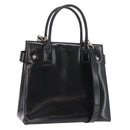 GUCCI Hand Bag Patent leather 2way Black Silver 000 1118 0503 Auth bs32894-1