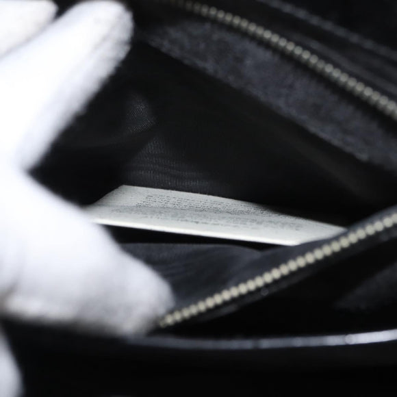 GUCCI Hand Bag Patent leather 2way Black Silver 000 1118 0503 Auth bs32894