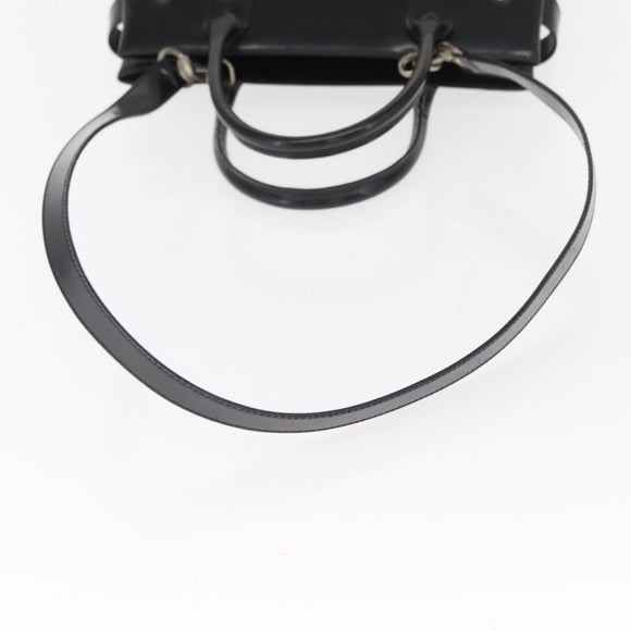 GUCCI Hand Bag Patent leather 2way Black Silver 000 1118 0503 Auth bs32894