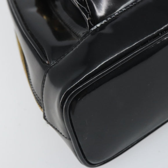 GUCCI Bamboo Body Bag Patent leather Black Gold 003 3444 0027 Auth bs32895