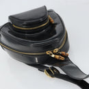 GUCCI Bamboo Body Bag Patent leather Black Gold 003 3444 0027 Auth bs32895-6
