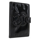 CHANEL Agenda Day Planner Cover Patent leather Gold Black CC Auth bs32900-1