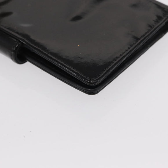 CHANEL Agenda Day Planner Cover Patent leather Gold Black CC Auth bs32900