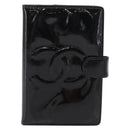 CHANEL Agenda Day Planner Cover Patent leather Gold Black CC Auth bs32900-2
