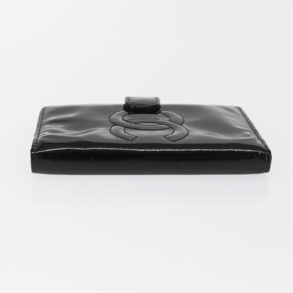CHANEL Agenda Day Planner Cover Patent leather Gold Black CC Auth bs32900