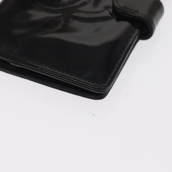 CHANEL Agenda Day Planner Cover Patent leather Gold Black CC Auth bs32900