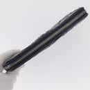 CHANEL Matelasse Long Wallet Leather Navy Silver CC Auth bs32901-5