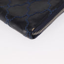 CHANEL Matelasse Long Wallet Leather Navy Silver CC Auth bs32901-14