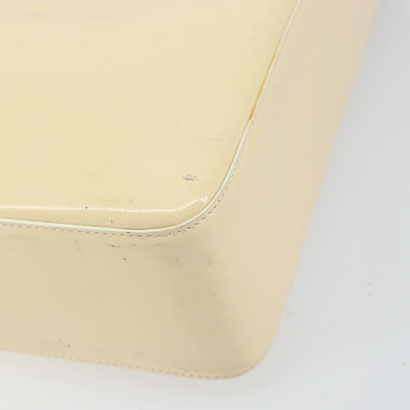 CHANEL Tote Bag Patent leather Beige Gold CC Auth bs32903