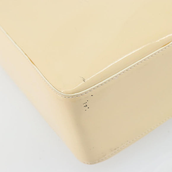 CHANEL Tote Bag Patent leather Beige Gold CC Auth bs32903