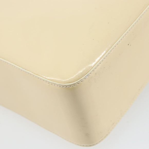 CHANEL Tote Bag Patent leather Beige Gold CC Auth bs32903