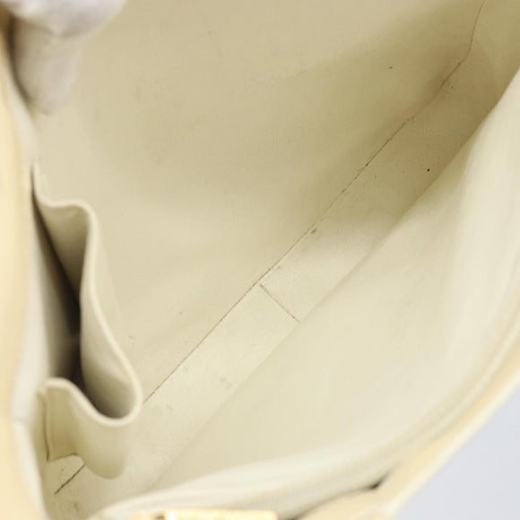 CHANEL Tote Bag Patent leather Beige Gold CC Auth bs32903